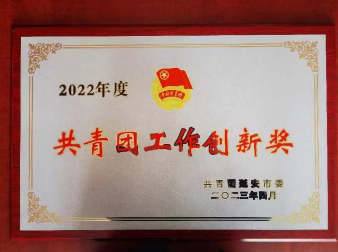 院團委榮獲2022年度延安市共青團工作創新獎